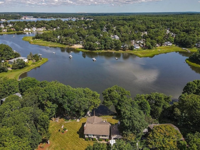 49 Edgewater Way, Wareham, MA 02571 - bird's eye view with a water view and a wooded view