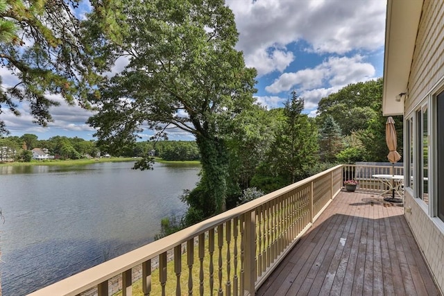 49 Edgewater Way, Wareham, MA 02571 - wooden deck with a water view