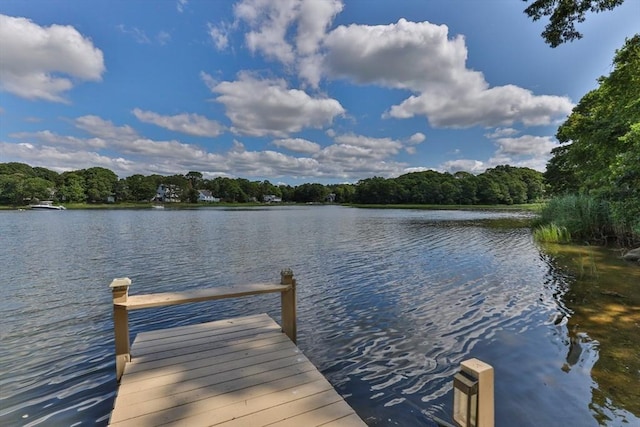 49 Edgewater Way, Wareham, MA 02571 - view of dock with a forest view and a water view