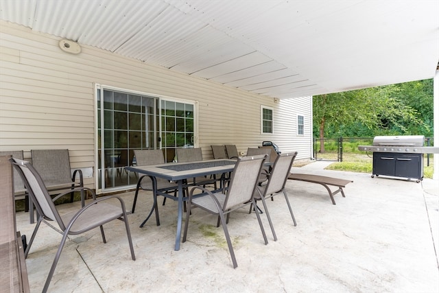 view of patio with area for grilling