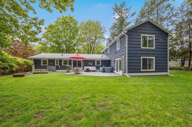 41 Dick Dr, Worcester, MA 01609 - back of house with a patio area, a yard, and an outdoor hangout area