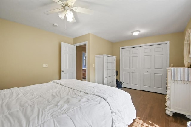 17 Sean Mikeal Way, Grafton, MA 01519 - bedroom featuring dark wood finished floors, ceiling fan, and a closet