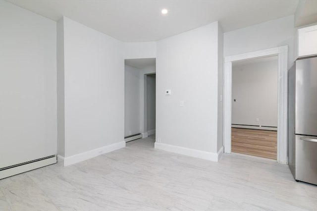 7 Cliff St, Attleboro, MA 02703 - unfurnished room featuring a baseboard heating unit and recessed lighting