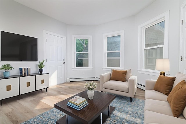 7 Cliff St, Attleboro, MA 02703 - living room with a baseboard heating unit and wood finished floors