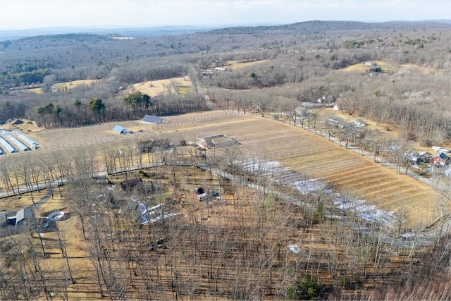 bird's eye view featuring a rural view