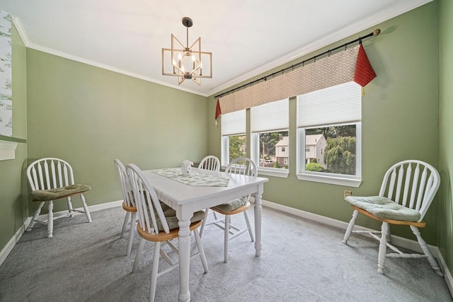 37 Hastings St Unit 207, Boston, MA 02132 - dining space featuring crown molding, carpet, and a chandelier