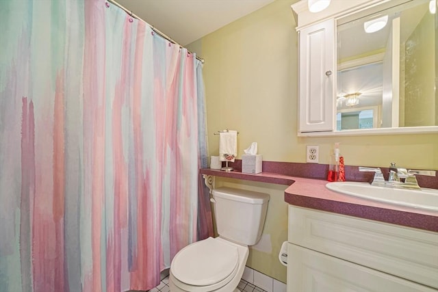 37 Hastings St Unit 207, Boston, MA 02132 - bathroom featuring tile patterned flooring, vanity, and a shower with curtain
