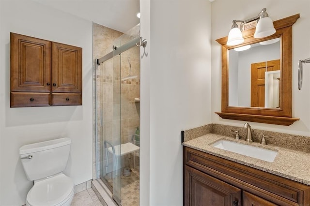 39 Grey Fox Lndg, Woodstock, CT 06281 - bathroom featuring vanity, a shower stall, and tile patterned floors