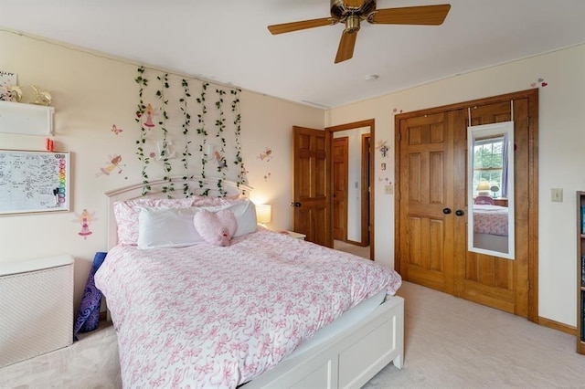 39 Grey Fox Lndg, Woodstock, CT 06281 - bedroom featuring light colored carpet, a closet, and ceiling fan