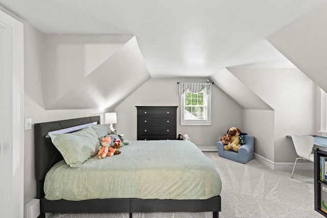 45 S Elm St, West Bridgewater, MA 02379 - carpeted bedroom featuring vaulted ceiling and baseboard heating