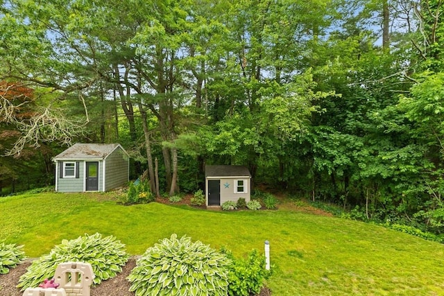 45 S Elm St, West Bridgewater, MA 02379 - view of grassy yard featuring a shed