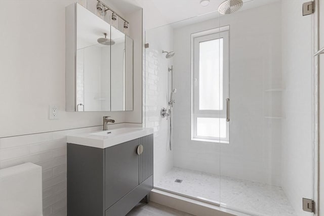 213 Harvard Unit 4, Cambridge, MA 02139 - full bath with a stall shower and vanity