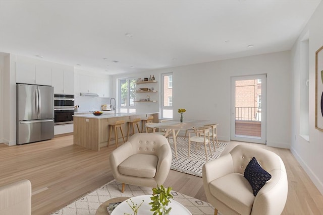 213 Harvard Unit 4, Cambridge, MA 02139 - living area featuring light wood-style flooring