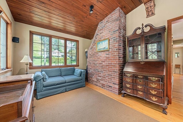 771 Ferry St, Marshfield, MA 02050 - living area with wooden ceiling, vaulted ceiling, and wood finished floors