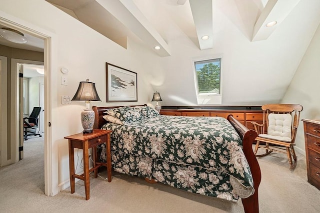 771 Ferry St, Marshfield, MA 02050 - bedroom with carpet flooring, recessed lighting, vaulted ceiling, and baseboards