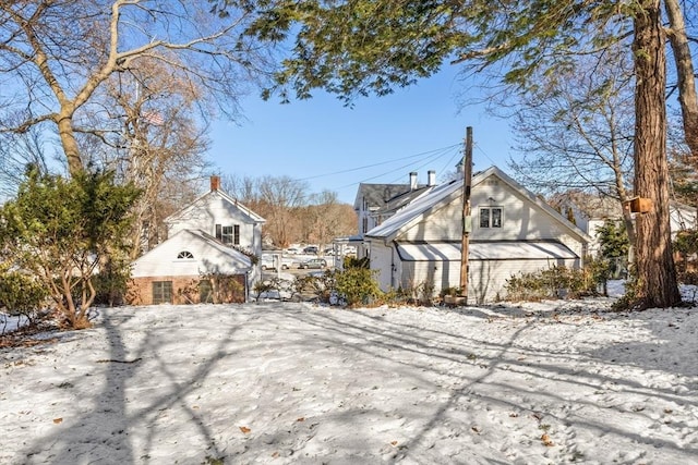 view of snow covered exterior