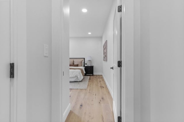 hall featuring light wood-type flooring