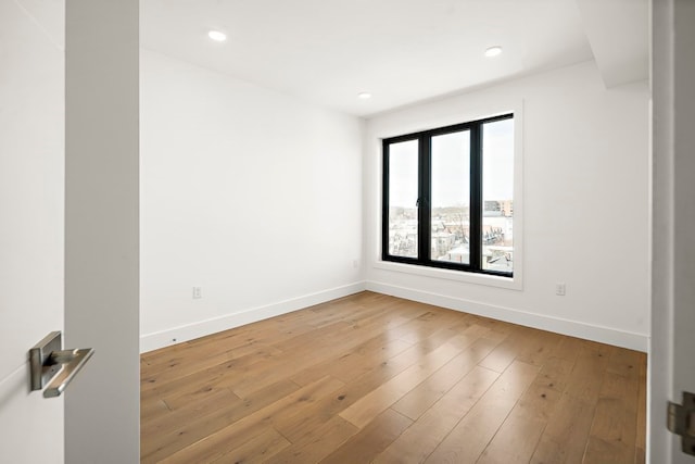 empty room featuring light wood-type flooring