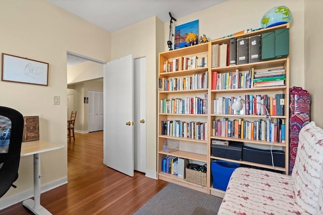 living area featuring wood-type flooring