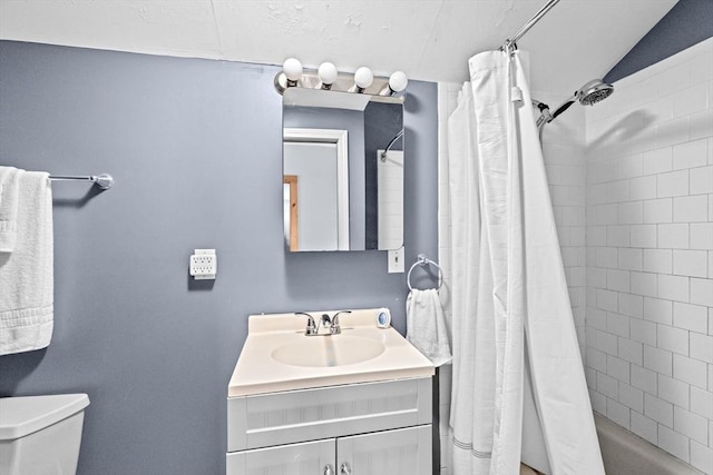 67 Greenfield Ln, Scituate, MA 02066 - bathroom featuring vanity, toilet, and shower / bath combination with curtain
