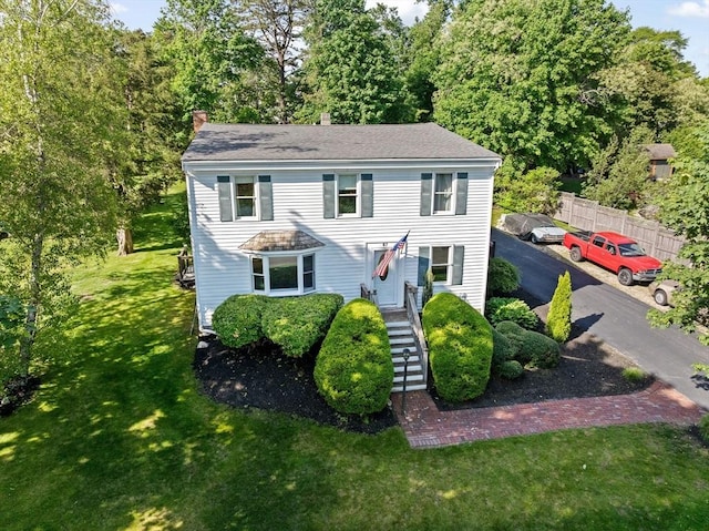 67 Greenfield Ln, Scituate, MA 02066 - view of front facade with a chimney