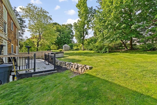 67 Greenfield Ln, Scituate, MA 02066 - view of grassy yard featuring a deck