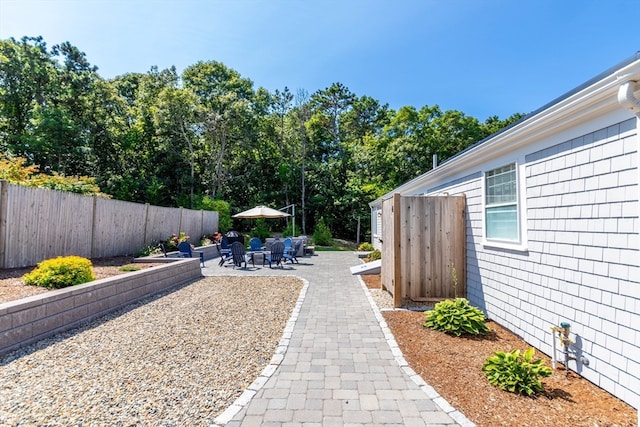 view of yard featuring a patio