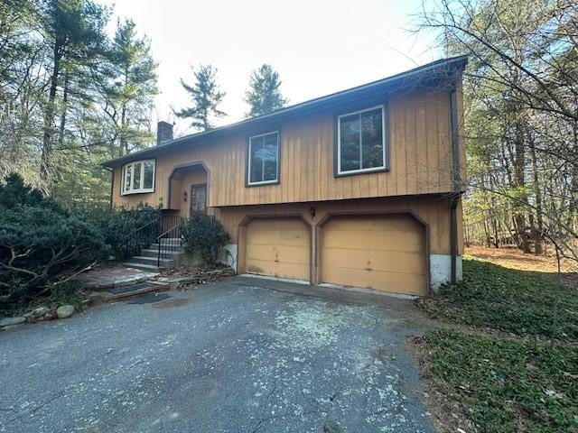 split foyer home with a garage