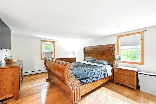 77 Marblehead St, North Reading, MA 01864 - bedroom with a baseboard radiator, light wood finished floors, and cooling unit