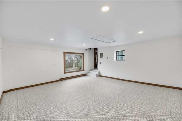 629 Cambridge St, Worcester, MA 01610 - empty room with carpet flooring, recessed lighting, and baseboards