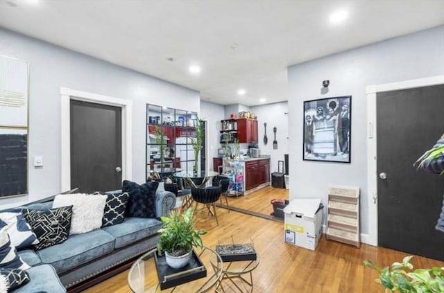 629 Cambridge St, Worcester, MA 01610 - living area with wood finished floors and recessed lighting