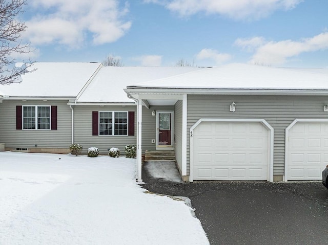 single story home with a garage