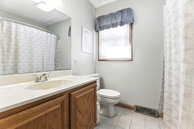 150 Hillside Rd Unit 2, Westfield, MA 01085 - bathroom with vanity, toilet, tile patterned flooring, and a shower with shower curtain