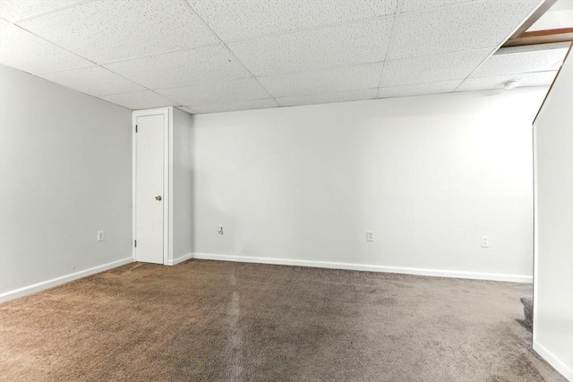 150 Hillside Rd Unit 2, Westfield, MA 01085 - finished below grade area featuring carpet flooring, a paneled ceiling, and baseboards