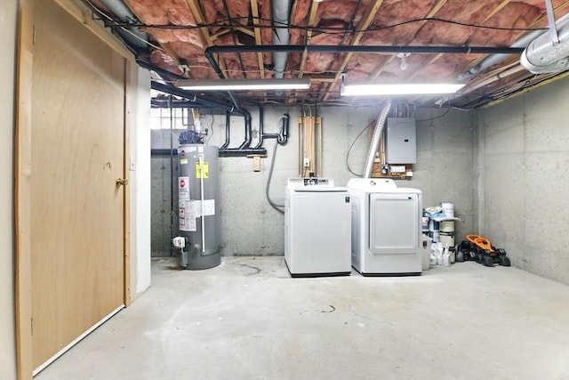 150 Hillside Rd Unit 2, Westfield, MA 01085 - unfinished below grade area with water heater, washing machine and dryer, and electric panel