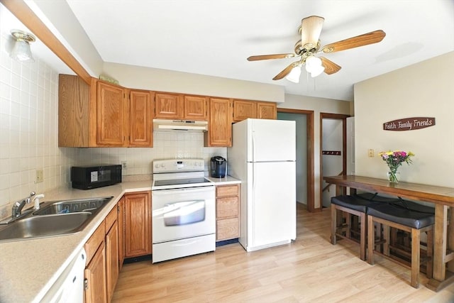 150 Hillside Rd Unit 2, Westfield, MA 01085 - kitchen featuring white appliances, under cabinet range hood, a sink, and tasteful backsplash