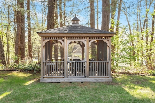 view of outdoor structure featuring a gazebo