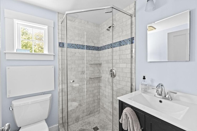 112 Hollett St, Scituate, MA 02066 - full bathroom featuring toilet, vanity, and a shower stall