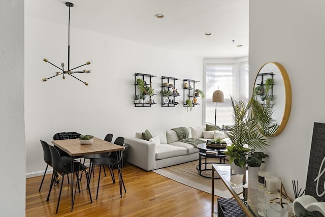 416 Marlborough St Unit 504, Boston, MA 02115 - living area with recessed lighting, a chandelier, and wood finished floors