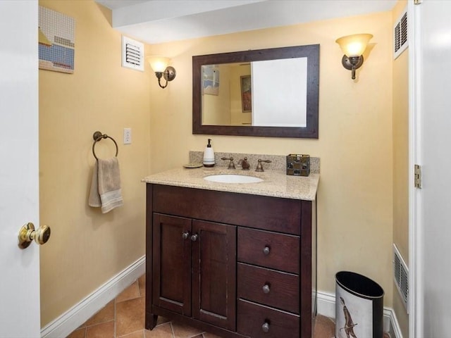 151 Pilgrim Rd, Weymouth, MA 02191 - bathroom with baseboards, vanity, and tile patterned flooring