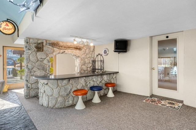 interior space with outdoor dry bar