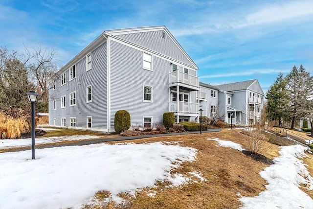 view of snowy exterior