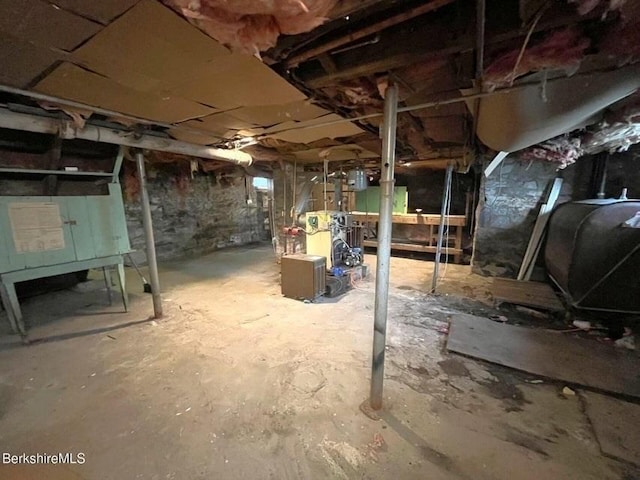 unfinished below grade area with heating fuel