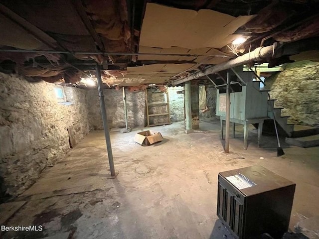 view of unfinished below grade area