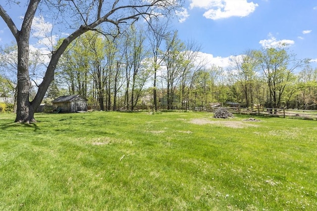 view of yard featuring fence