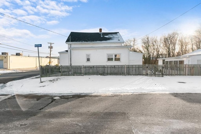 view of snow covered exterior