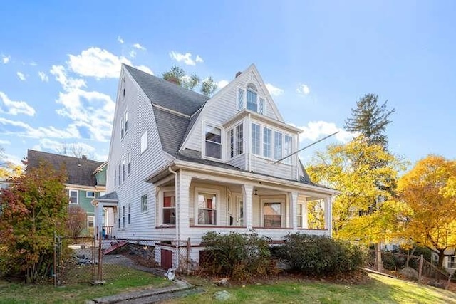 4-6 W St, Arlington, MA 02476 - view of front of house featuring covered porch