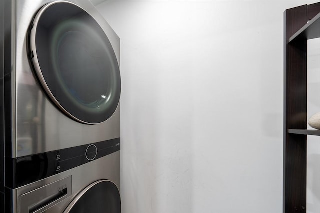 16 Walker St Unit 16, Medford, MA 02155 - washroom with stacked washer / drying machine