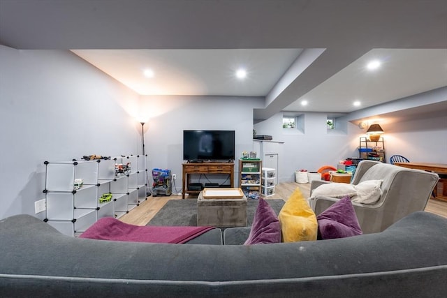 16 Walker St Unit 16, Medford, MA 02155 - living area with wood finished floors and recessed lighting