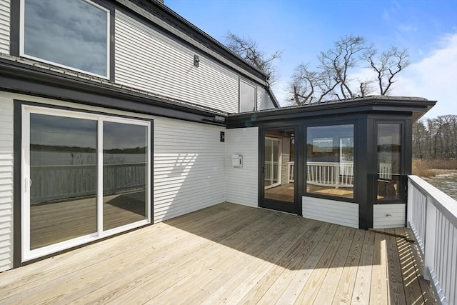 deck featuring a sunroom